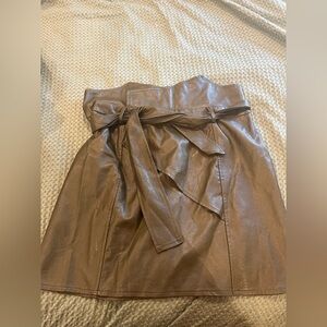 Boohoo Tan Midi Wrap Skirt with Tie Front